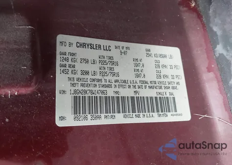 2008 Jeep Liberty Sport z USA, uszkodzony, nr VIN 1J8GN28K78W147063